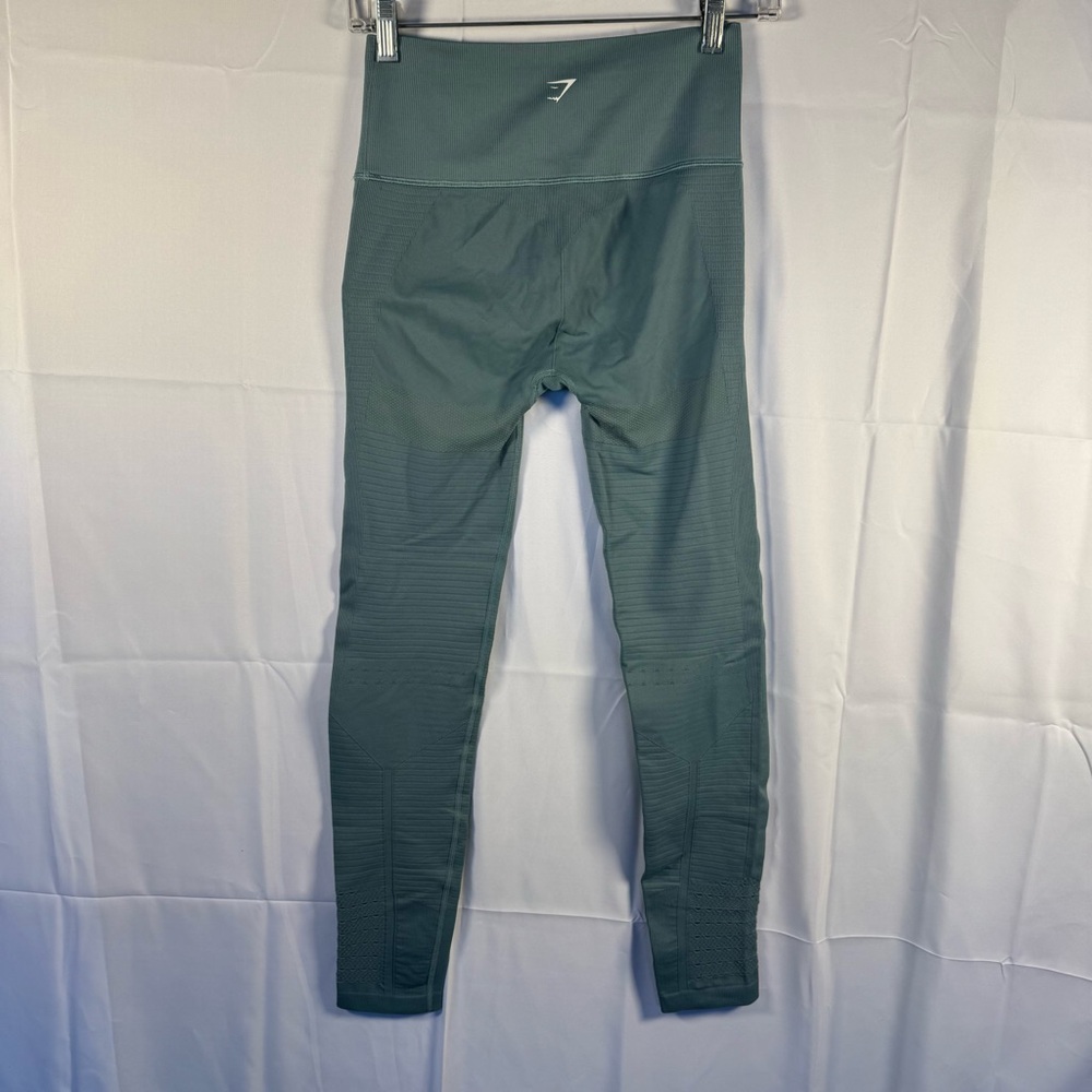 Gymshark Energy Seamless Leggings Dark Teal Womens Size XSWorkout Athleisure Gym - Picture 5 of 9
